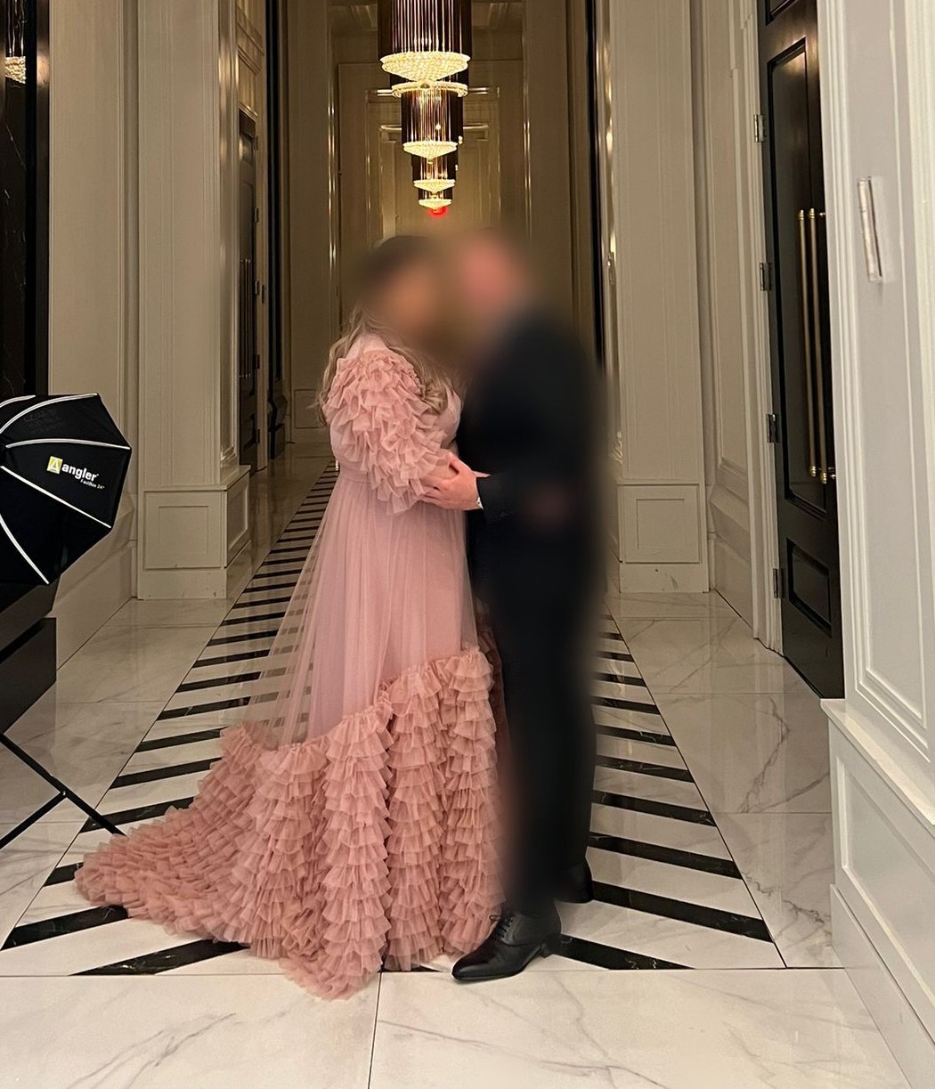 Gorgeous and stylish custom Raquel couture Gown for sale