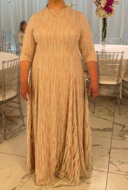Gorgeous exquisite pink studded sister of the bride gown for sale