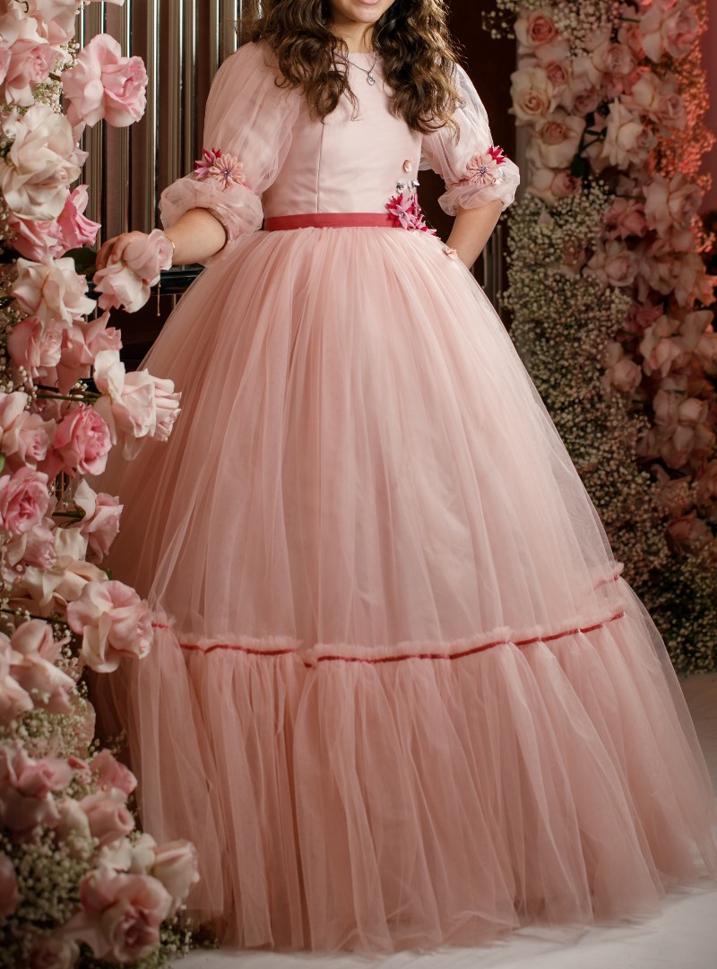 Beautiful Pink Tulle Gown for sale