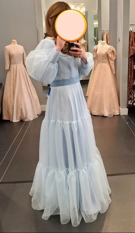 Elegant Exquisite Light Blue Gown for sale