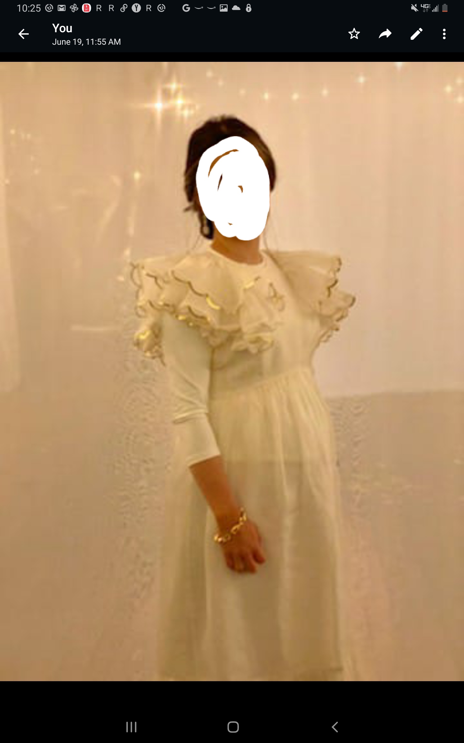 Magnificent Zimmerman gown with gold edged statement sleeves for sale