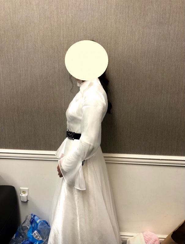 Beautiful White with Black Gown for Sale