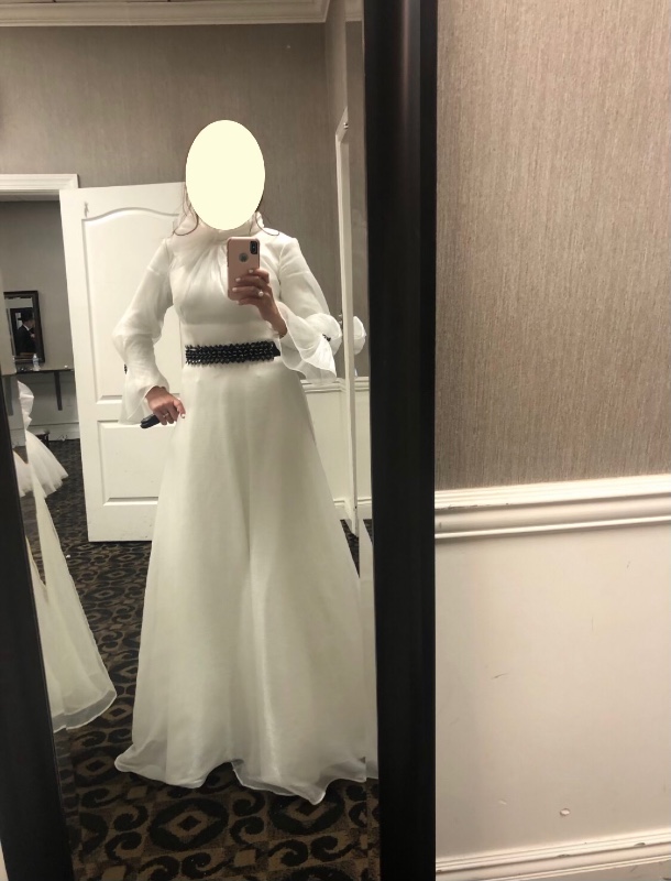 Beautiful White with Black Gown for Sale
