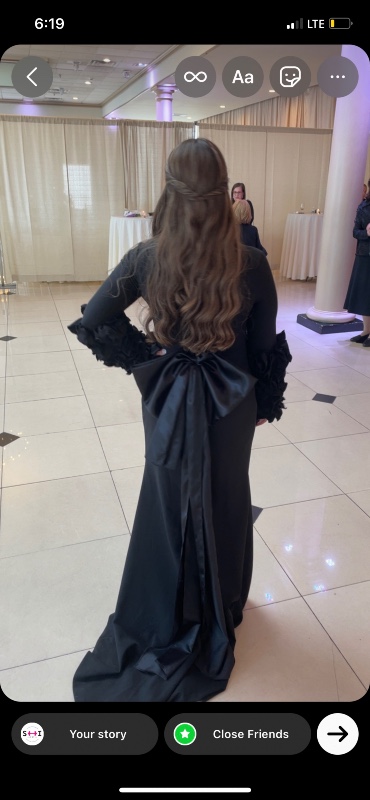 Beautiful Semi custom Black Raquel Couture high neck evening gown