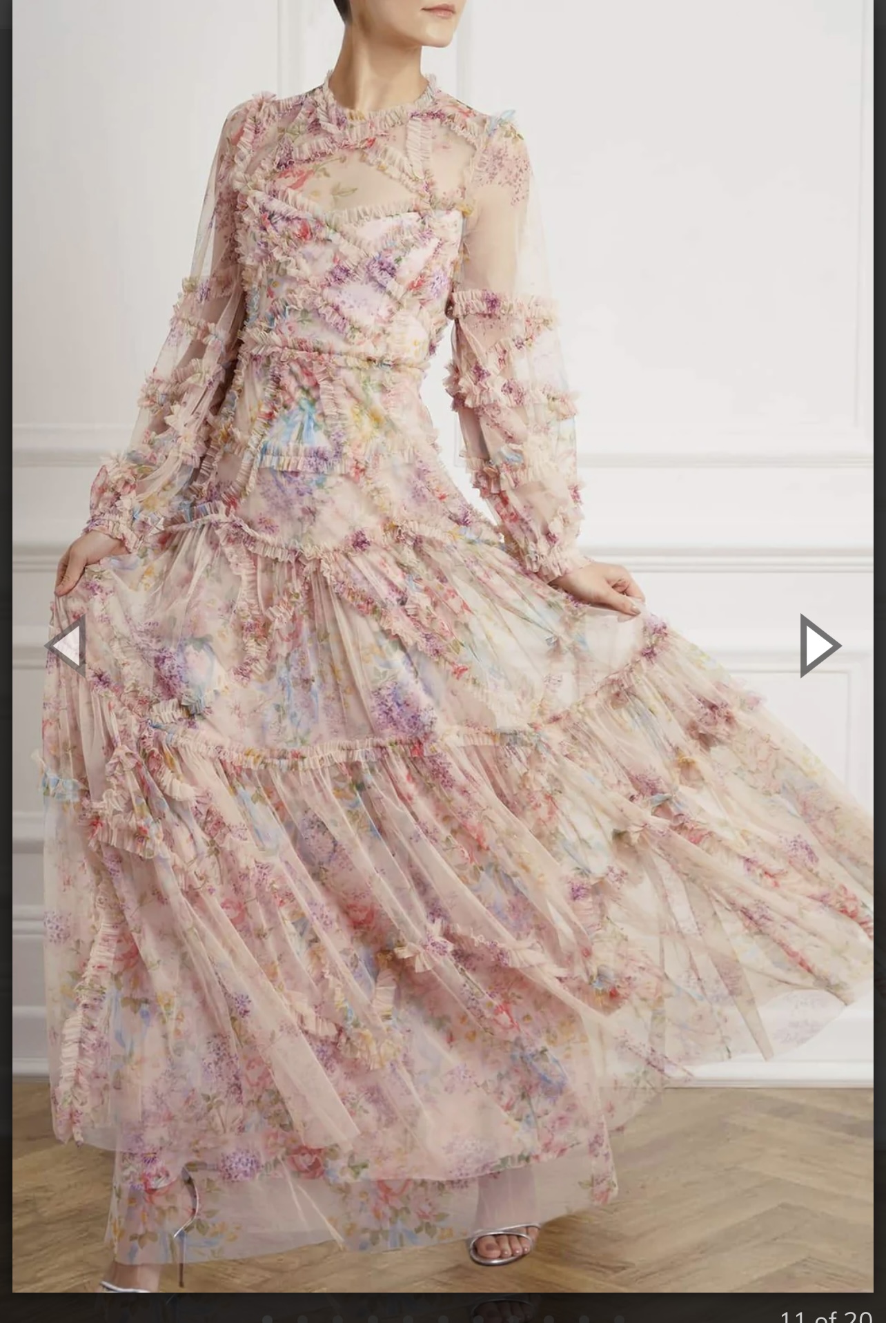 Needle and Thread Diamond Ruffle Gown For Rent/Sale
