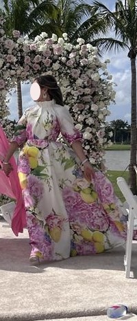 Stunning Monique L”hullier SS22 floral gown for sale