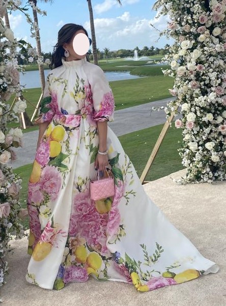 Stunning Monique L”hullier SS22 floral gown for sale