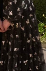 Needle and Thread Beautiful Year Round Black with Embroidered Flowers Gown For Sale