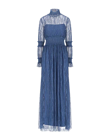 Gorgeous BY MALINA designer high neck blue lace gown for sale