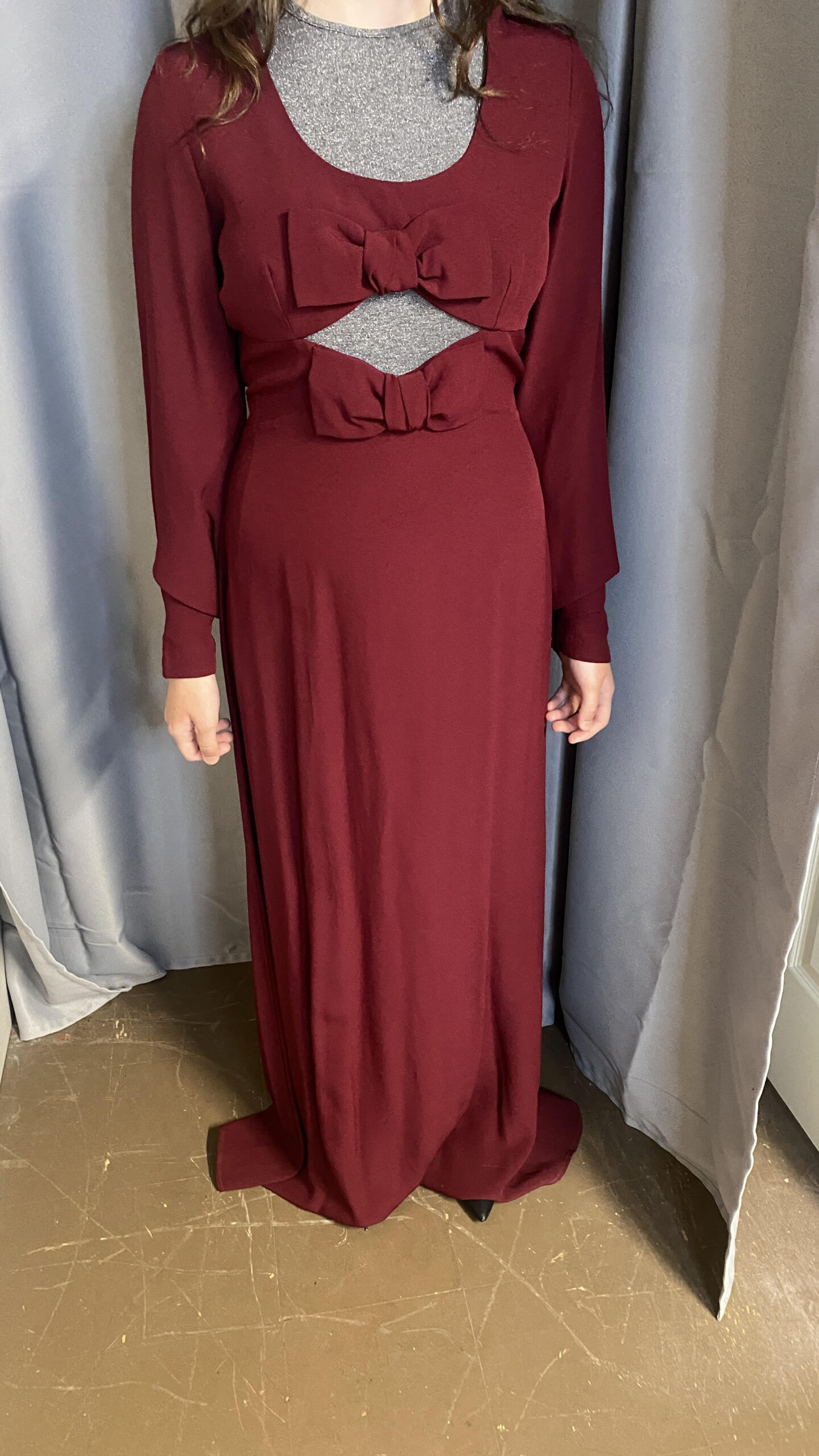 Women's stunning burgundy gown for sale