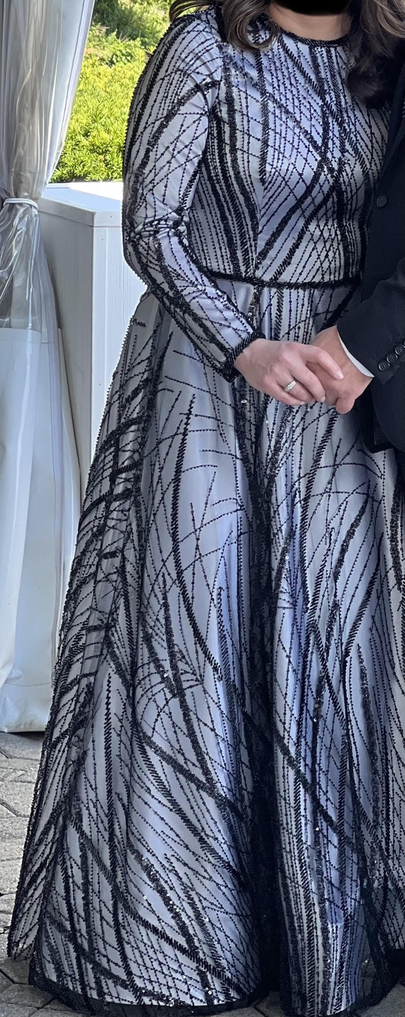 Beautiful Custom Black and White mother of the bride Gown for sale