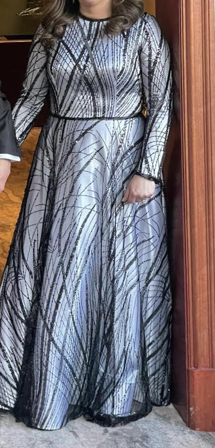 Beautiful Custom Black and White mother of the bride Gown for sale