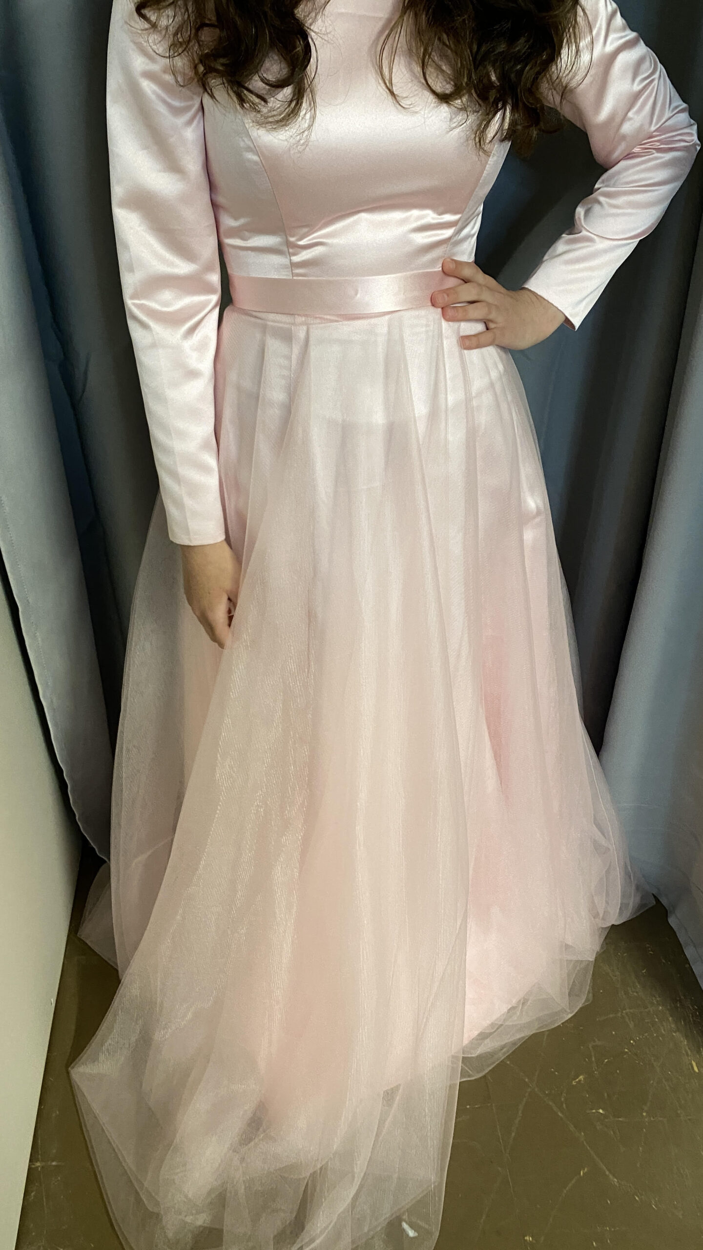 Two women's tulle detachable gowns for sale