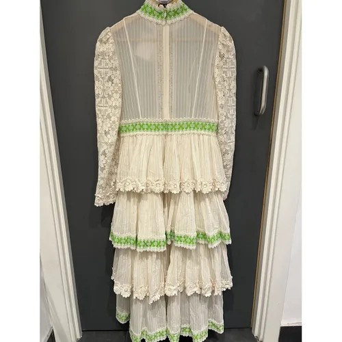 New with Tags Zimmermann Ivory Estelle Pintuck Midi Dress for Sale