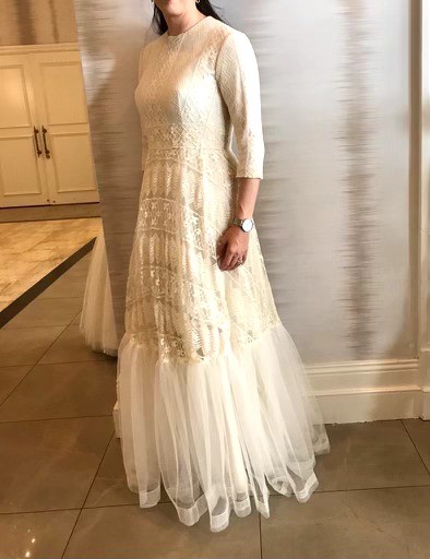 Elegant custom cream sister/mother of the bride gown for sale