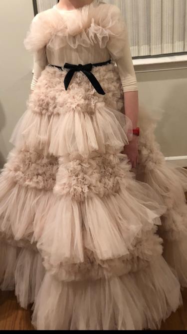 Beautiful custom blush tulle kids gown for sale