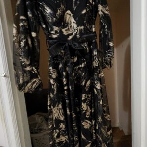Black with gold splashes gown for sale