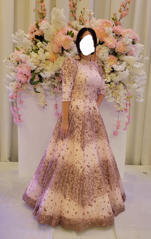 Stunning silver sequin sister of the bride gown for sale