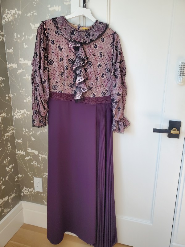 Elegant Purple Floral Dress for Sale
