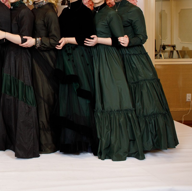 Custom Green and Black Sister Gown for sale