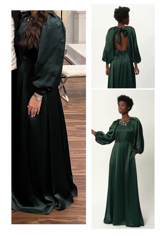 Beautiful Dark Green Designer Gown for Sale