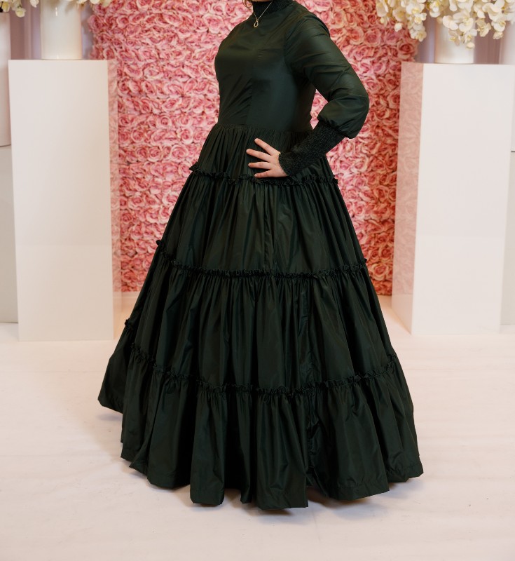 Custom Green and Black Sister Gown for sale