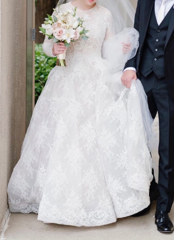 Exquisite Couture Monique Lhuillier 'Alexandra' Bridal Gown for Sale