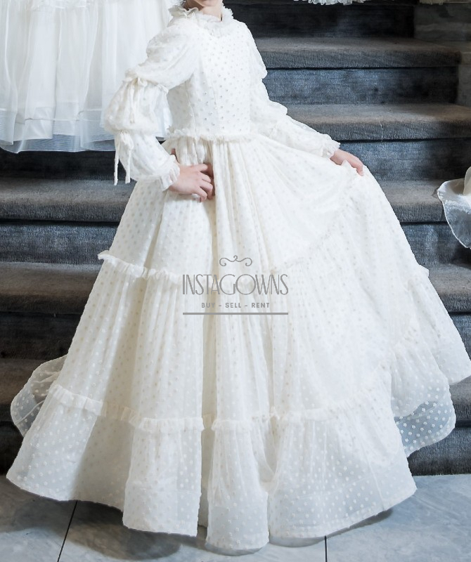 Magnificent custom ivory girl’s gown for rent/sale
