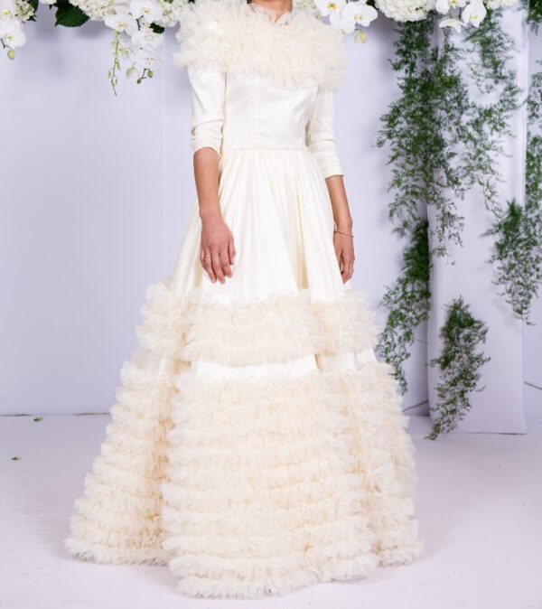 Custom one of kind ivory gown for rent/sale