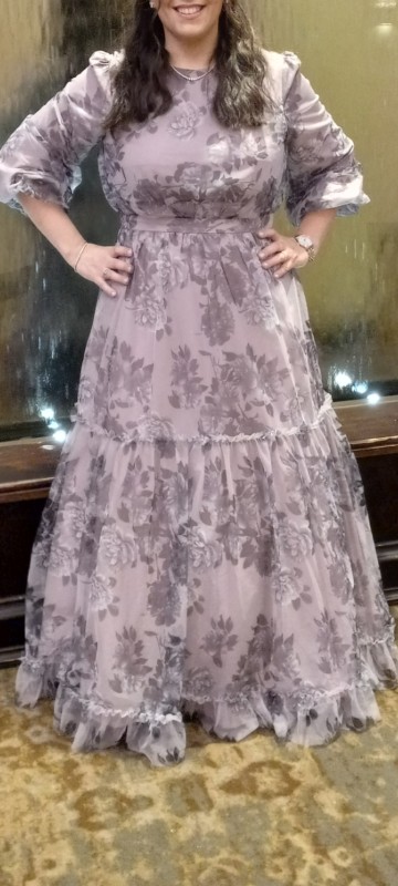 Beautiful Lavender Floral Tulle Gown for Sale