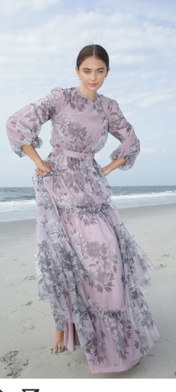 Beautiful Lavender Floral Tulle Gown for Sale