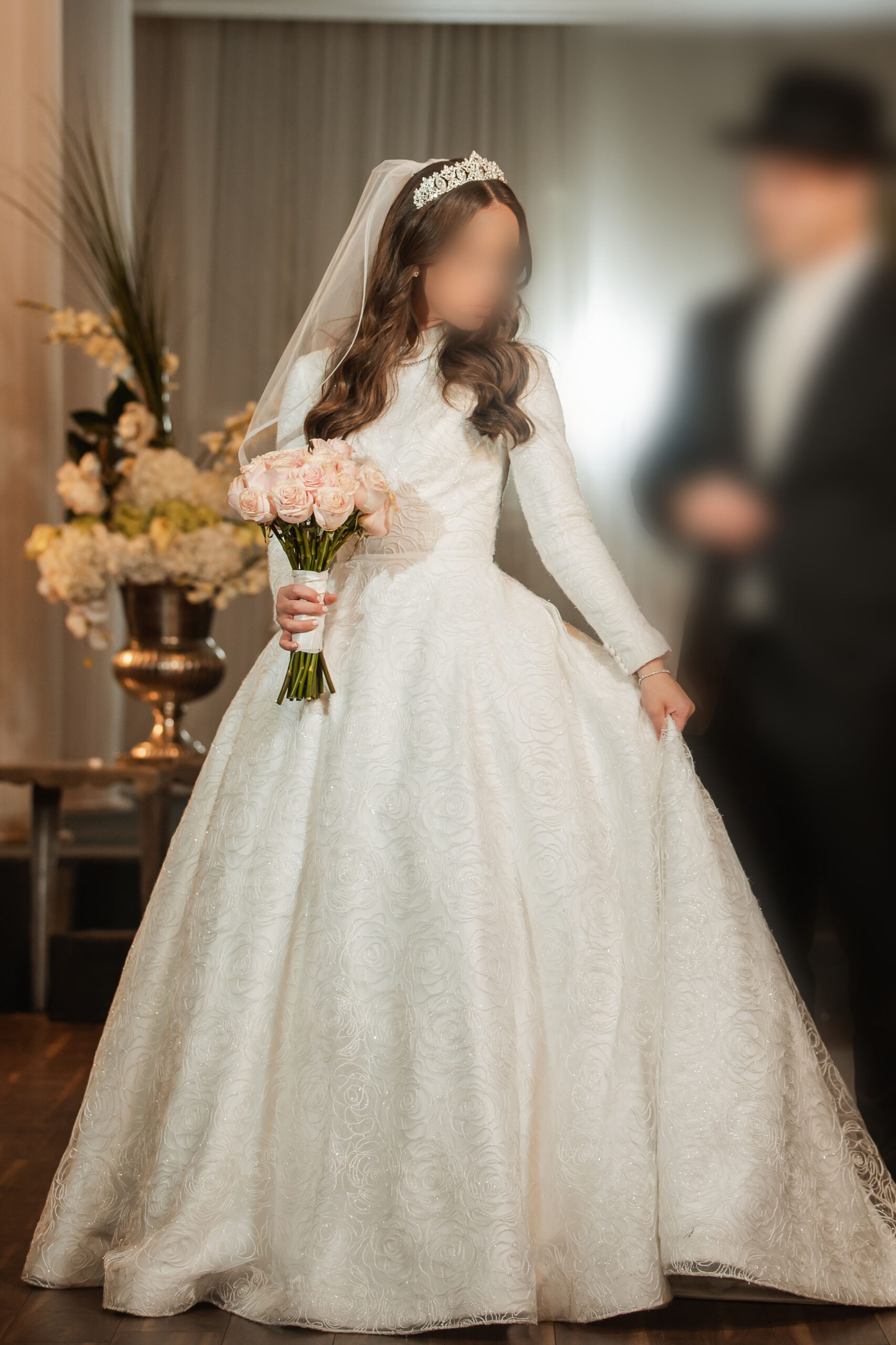 Gorgeous pure white bridal gown custom made by Paloma Blanca