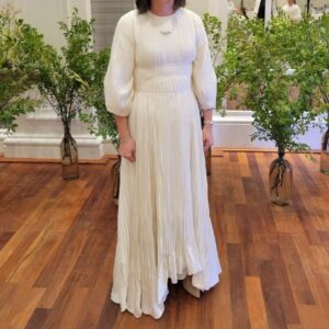 Ivory pleated Jonathan simkhai dress for sale