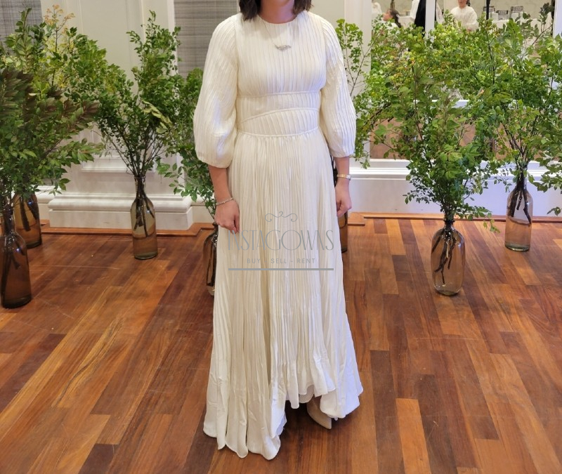 Ivory pleated Jonathan simkhai dress for sale