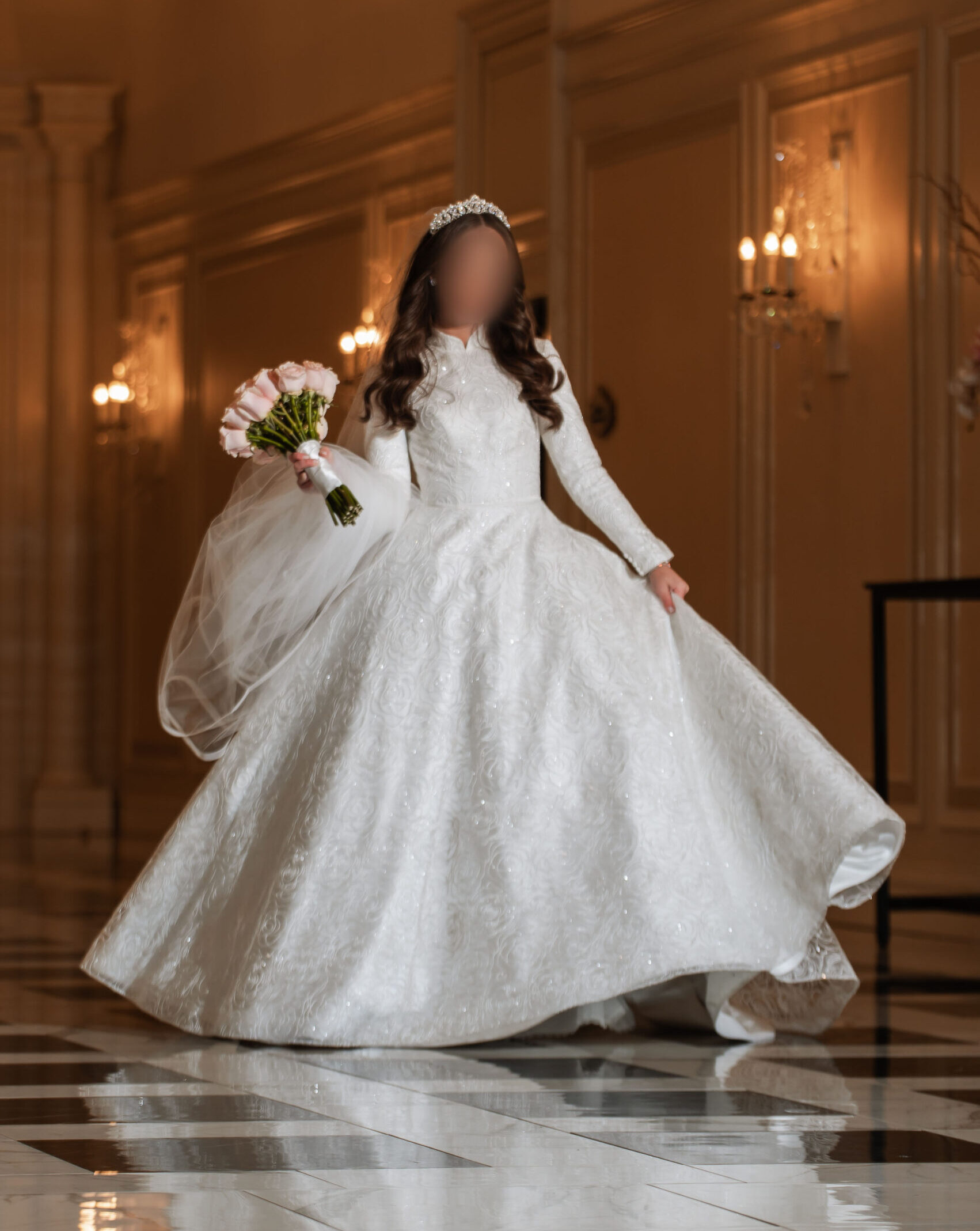 Gorgeous pure white bridal gown custom made by Paloma Blanca