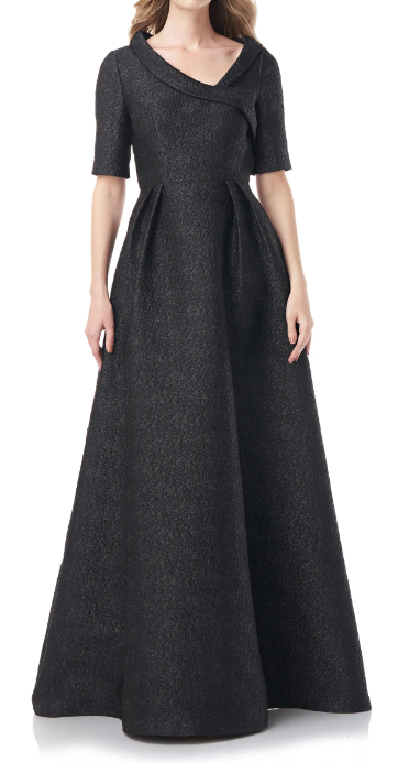 Stunning Jacquard Black Gown for sale