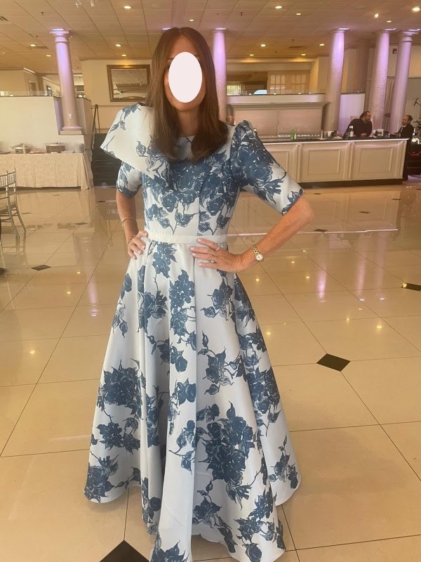 Gorgeous Miri’s blue floral gown for Sale