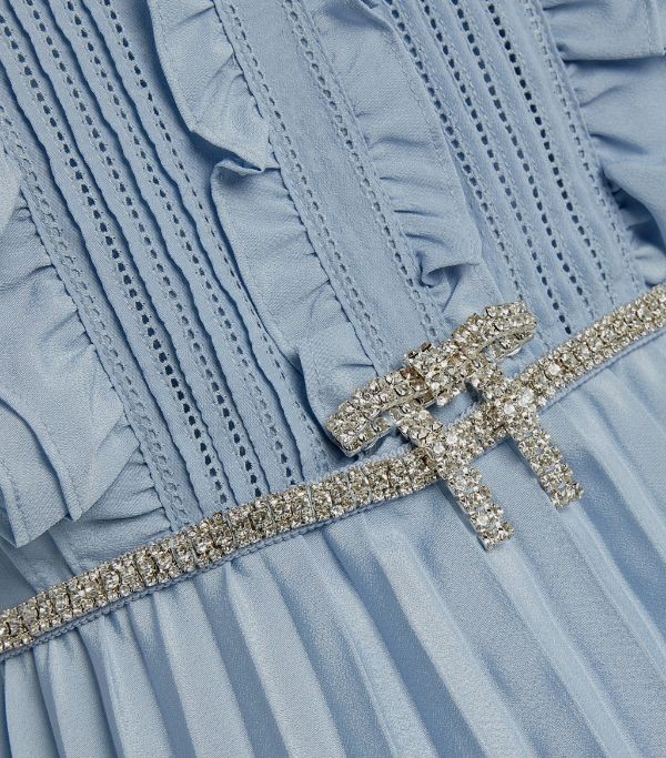 Elegant Designer Pink Label Dusty Blue Gown for Sale