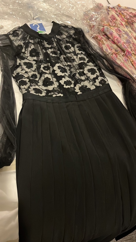 Black and white floral self portrait dress for sale