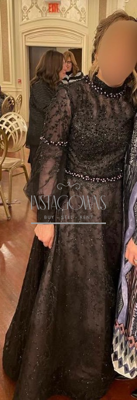 Elegant Miris black with pink mother of bride gown for sale
