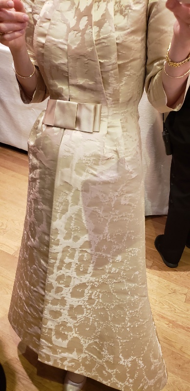Elegant silk blush pink long dress for rent or sale