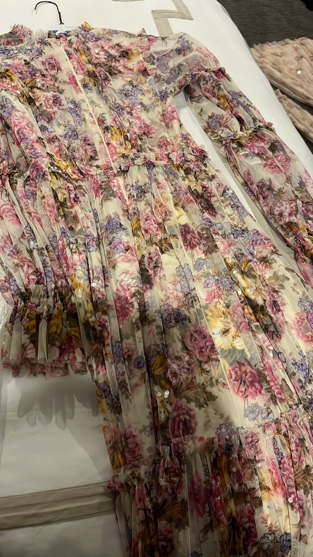 Floral needle and thread gown for sale