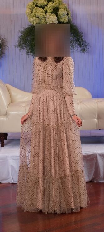 Beautiful Exquisite beige gown for rent or sale