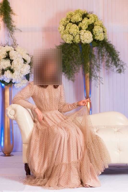 Beautiful Exquisite beige gown for rent or sale