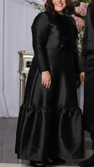 Super Flattering Black Feathery Gown for Sale