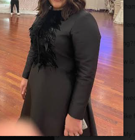 Super Flattering Black Feathery Gown for Sale