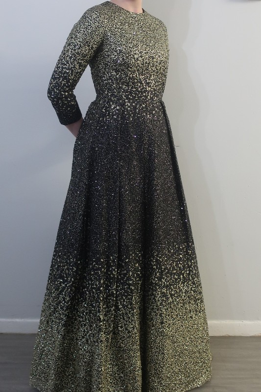 Black and Gold stunning gown for sale