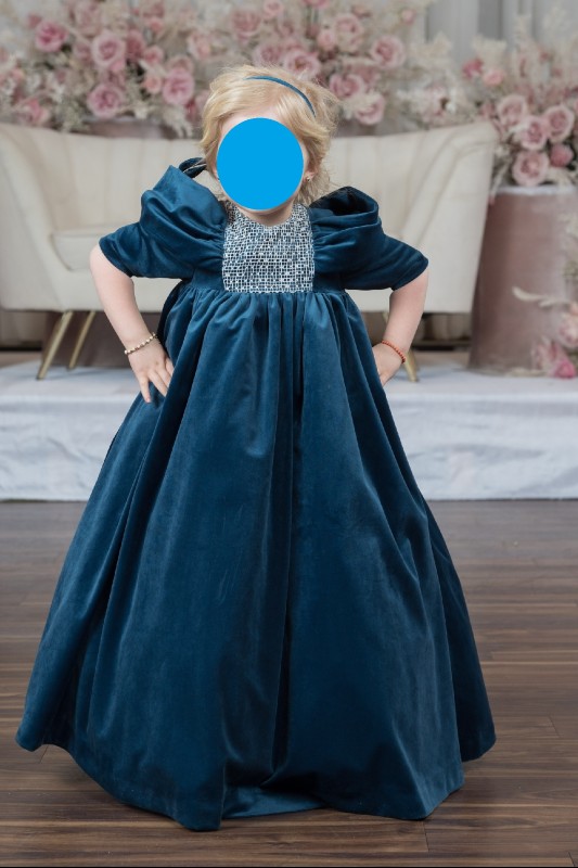 Stunning Custom Blue Velvet Gowns for Sale