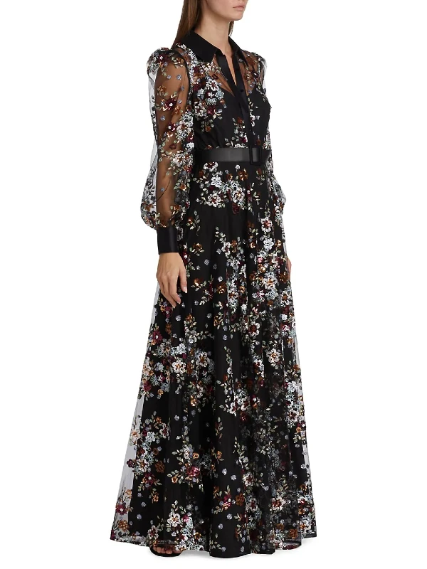 Gorgeous Elegant Beaded Badgley Mischka Shirt-Dress Gown For Rent/Sale
