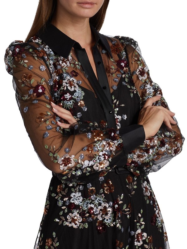 Gorgeous Elegant Beaded Badgley Mischka Shirt-Dress Gown For Rent/Sale